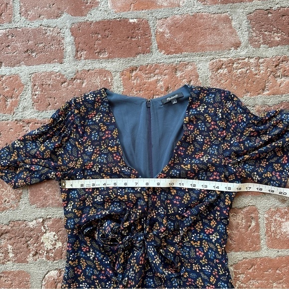 Madewell Cross-Front Mini Dress in Garden Party Liberty Blue Night floral size 0 - Picture 13 of 16